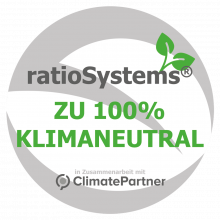 Logo ratioSystems® - Zu 100% klimaneutral